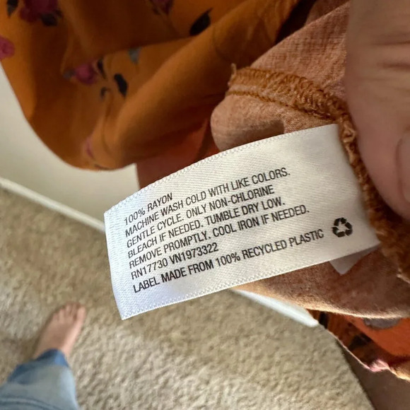 Wild Fable Yellow Floral Dress Size X-Small - Picture 4 of 6